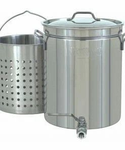 Bayou Classic 10 Gallon Stainless Steel Stock Pot, Spigot And Basket