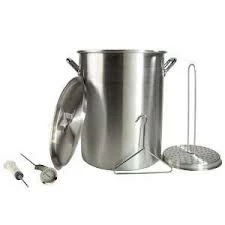 Cajun Classic Turkey Fry Pot W/rack, Basket, Thermometer, Syringe 28 Qt Turkey Fryer Pots