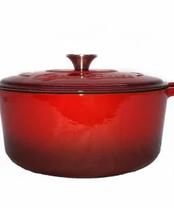 Cajun Classic 5 Qt Enamel Red Dutch Oven Cast Iron Cookware
