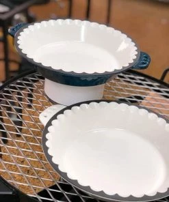 Cast Iron Cookware Cajun Classic Navy Blue Pie Plate