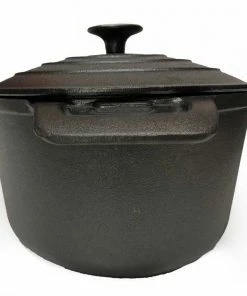Cajun Classic Oval Seasoned Cast Iron Casserole Pot - 6 Quart