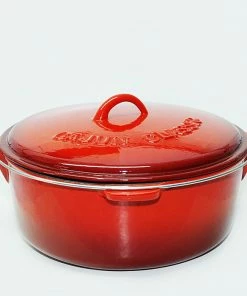 Cast Iron Cookware Cajun Classic 16 Qt Enamel Red Dutch Oven