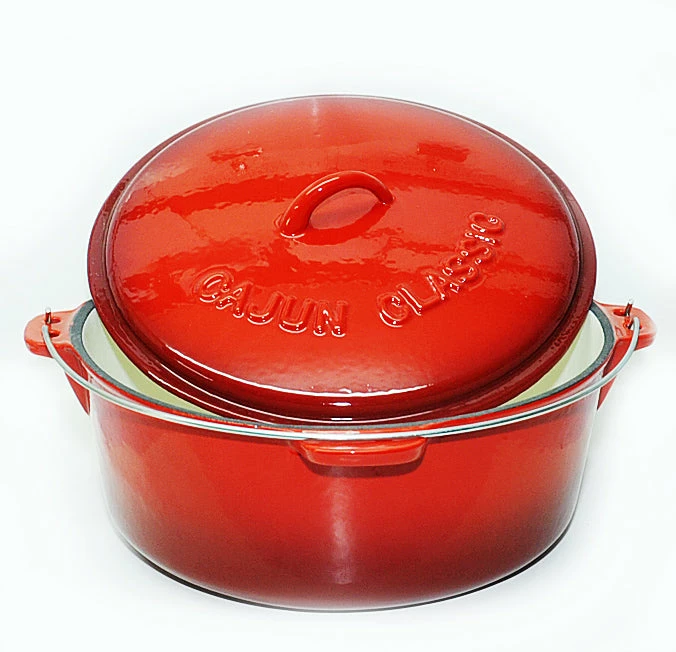 Cajun Classic 2 Qt Enamel Red Dutch Oven Cast Iron Cookware 2 Cajun Classic 2 Qt Enamel Red Dutch Oven Cast Iron Cookware