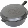 Cajun Classic Seasoned Cast Iron Chicken Fryer With Cast Iron Deer Skillet Lid Cast Iron Cookware