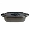Cajun Classic Cast Iron Cookware Cast Iron Oval Casserole Dish W/ Cast Iron Crawfish Lid