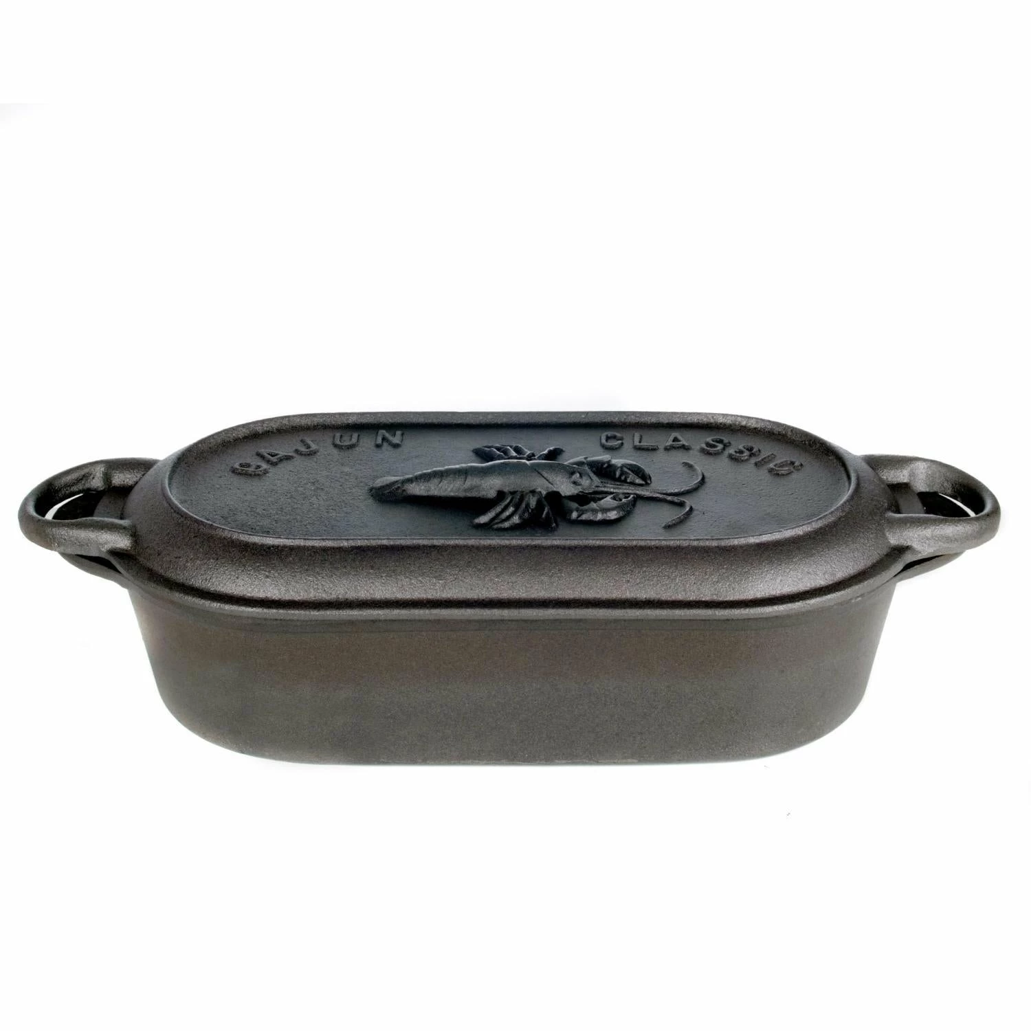 Cajun Classic Cast Iron Cookware Cast Iron Oval Casserole Dish W/ Cast Iron Crawfish Lid 1 Cajun Classic Cast Iron Cookware Cast Iron Oval Casserole Dish W/ Cast Iron Crawfish Lid