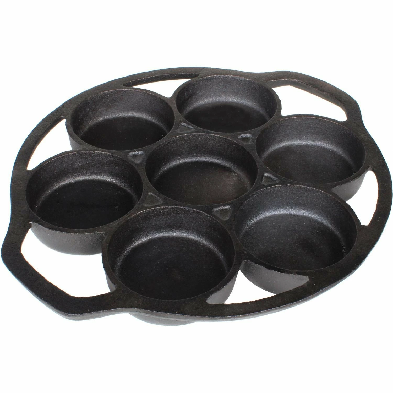 Cajun Classic Cast Iron Cookware 7 Hole Cast Iron Biscuit Pan - Preseasoned 1 Cajun Classic Cast Iron Cookware 7 Hole Cast Iron Biscuit Pan - Preseasoned