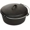 Cajun Classic Seasoned Cast Iron Dutch Oven Pot - 4.5 Quart Cast Iron Cookware
