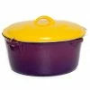 Cajun Classic Cast Iron Cookware Enamel Coated Purple & Gold Dutch Oven - 9 Quart