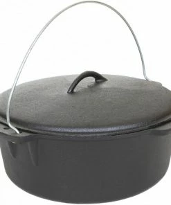 Cajun Classic Seasoned Cast Iron Dutch Oven Pot - 16 Quart Cast Iron Cookware