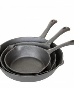 Cast Iron Cookware Cajun Classic Cast Iron Skillet Set - 6, 8 & 10 Inch Unseasoned