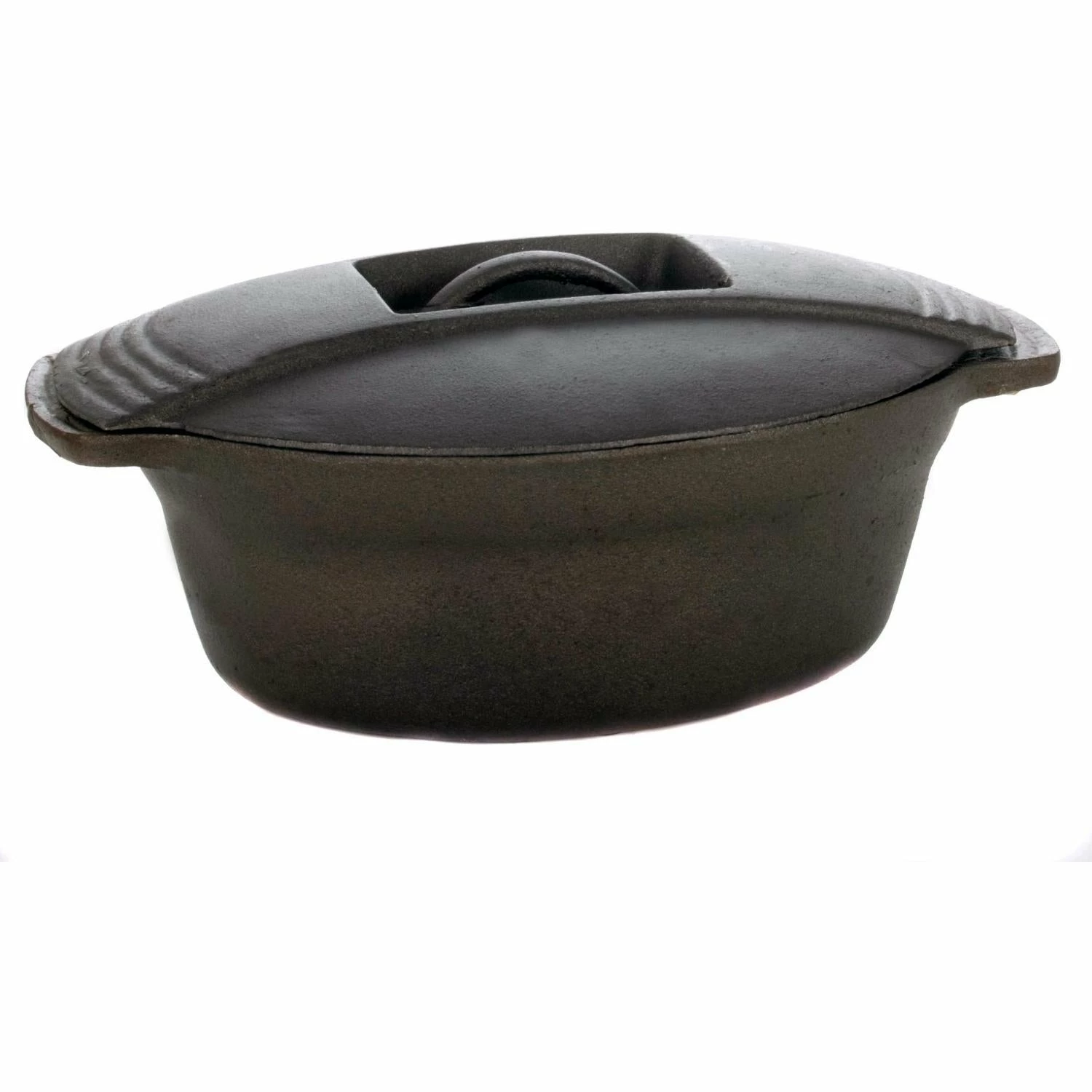 Cast Iron Cookware Cajun Classic Oval Seasoned Cast Iron Casserole Pot - 4 Quart 1 Cast Iron Cookware Cajun Classic Oval Seasoned Cast Iron Casserole Pot - 4 Quart
