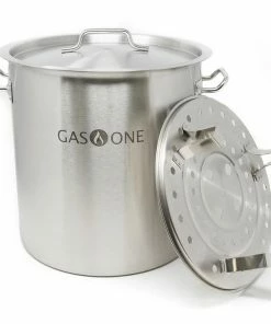 Cajun Outdoor Cooking Stainless Steel Stockpot W/Steamer 32 QT