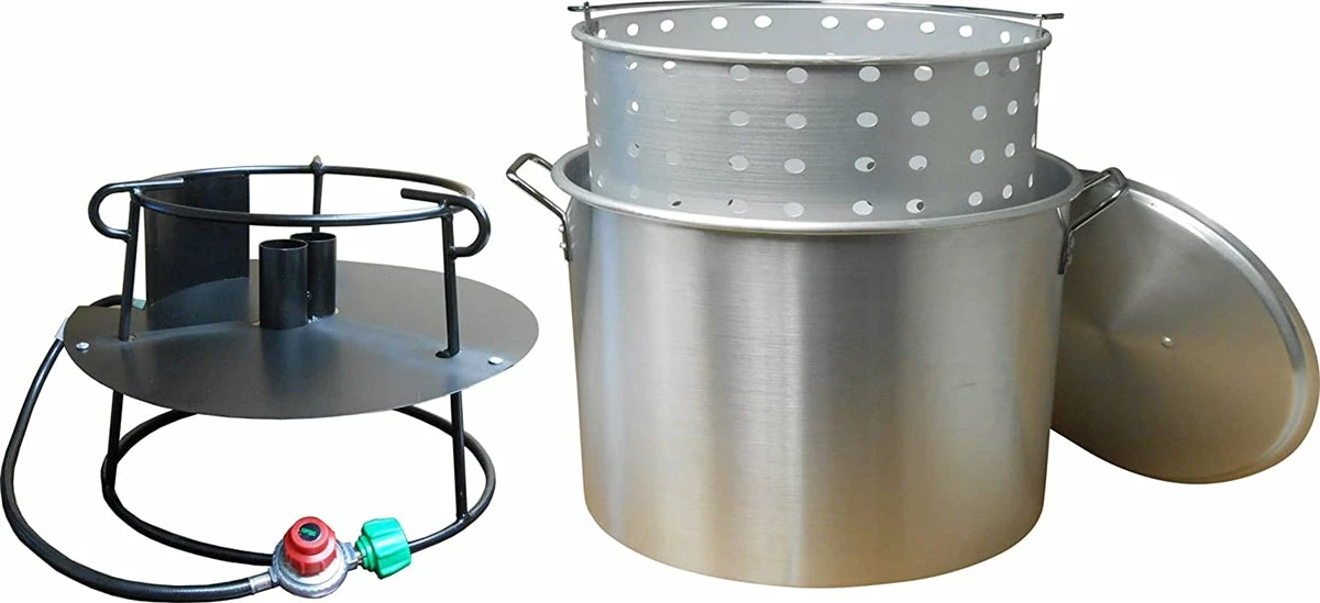 King Kooker Outdoor Double Jet Cooker Package With 120 Quart Aluminum Pot Stock Pots 1 King Kooker Outdoor Double Jet Cooker Package With 120 Quart Aluminum Pot Stock Pots