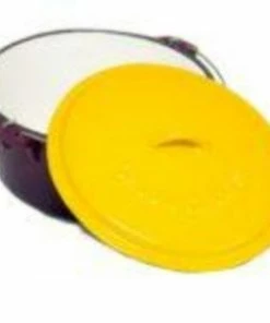 Cajun Classic Enamel Coated Purple & Gold Dutch Oven - 4.5 Quart Cast Iron Cookware