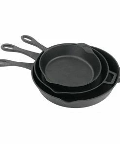 Cast Iron Cookware Bayou Classic 3 Piece LARGE Cast Iron Skillet Set