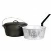 Cajun Classic Seasoned Cast Iron Dutch Oven Pot & Basket - 9 Quart Cast Iron Cookware