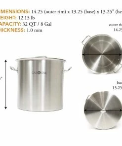 Cajun Outdoor Cooking Stainless Steel Stockpot W/Steamer 32 QT