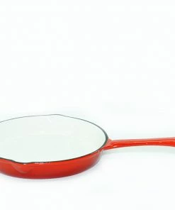 Cast Iron Cookware Cajun Classic 12 Inch Enamel Red Skillet
